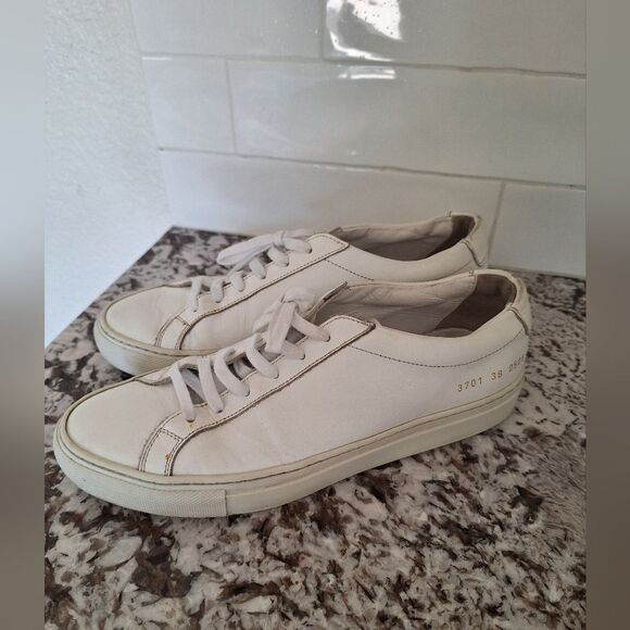 Women by Common Projects - White Low Achilles Leather Trainers - Size 38 (8 USA) - Picture 5 of 11